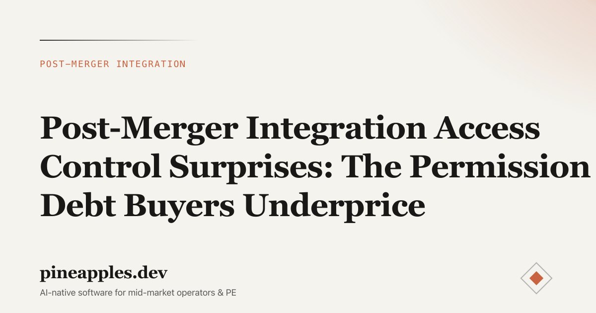 Post-Merger Integration Access Control Surprises: The Permission Debt Buyers Underprice