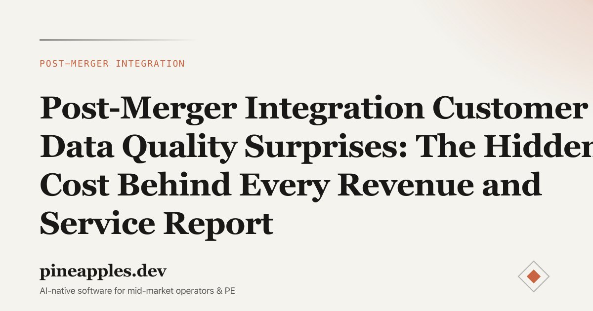 Post-Merger Integration Customer Data Quality Surprises: The Hidden Cost Behind Every Revenue and Service Report