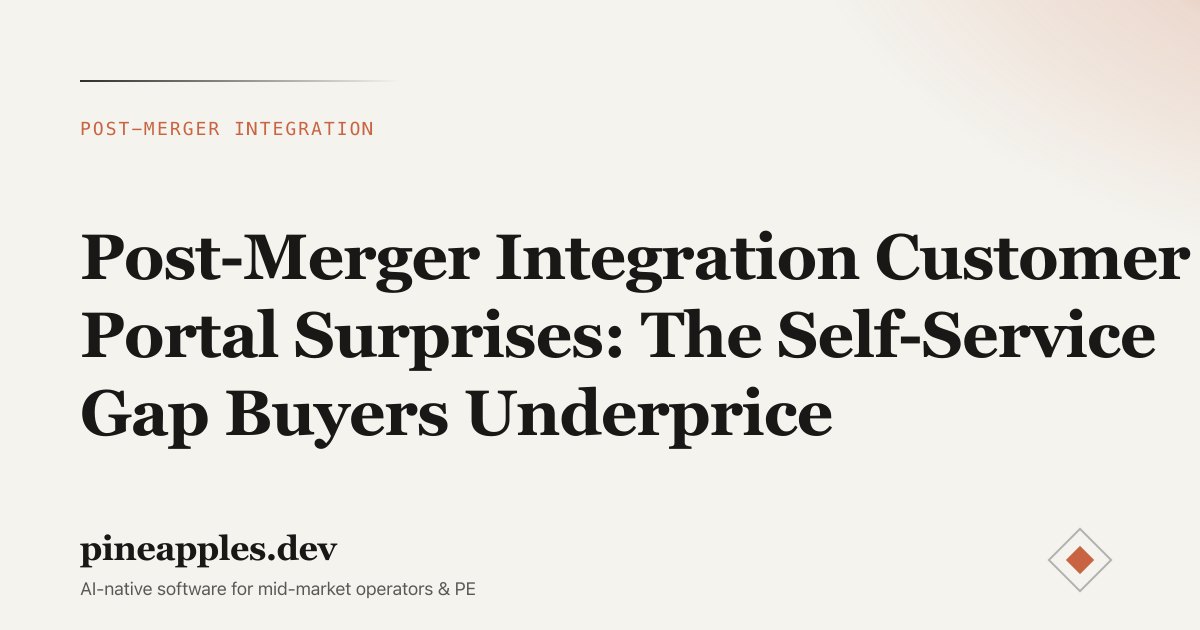 Post-Merger Integration Customer Portal Surprises: The Self-Service Gap Buyers Underprice
