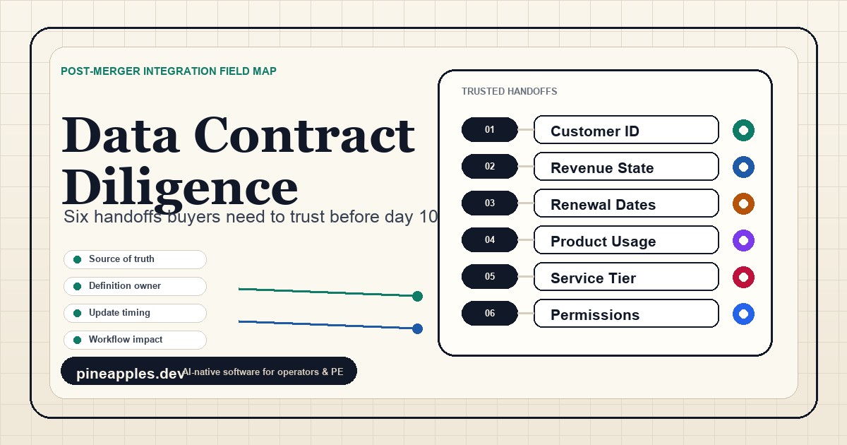 Data Contract Diligence: The Six Handoffs That Decide the First 100 Days