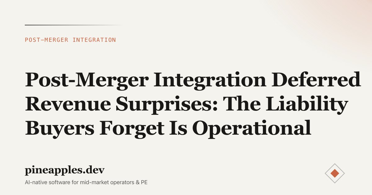 Post-Merger Integration Deferred Revenue Surprises: The Liability Buyers Forget Is Operational