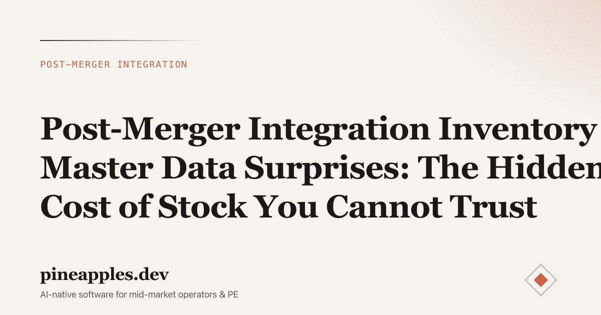 Post-Merger Integration Inventory Master Data Surprises: The Hidden Cost of Stock You Cannot Trust