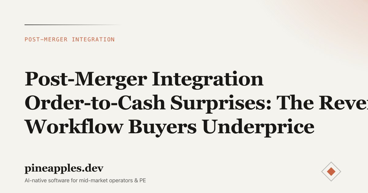 Post-Merger Integration Order-to-Cash Surprises: The Revenue Workflow Buyers Underprice