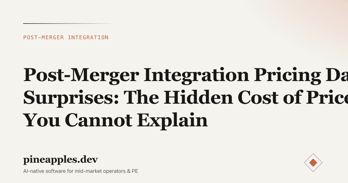 Post-Merger Integration Pricing Data Surprises: The Hidden Cost of Price You Cannot Explain