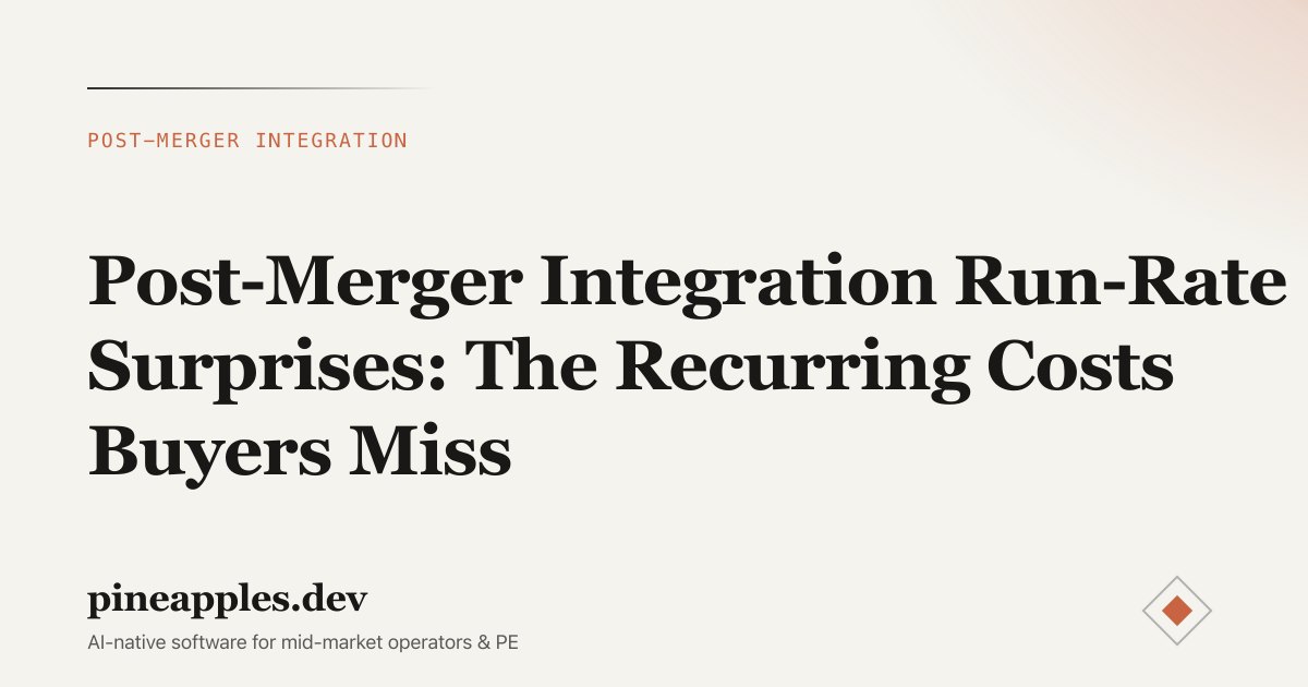 Post-Merger Integration Run-Rate Surprises: The Recurring Costs Buyers Miss