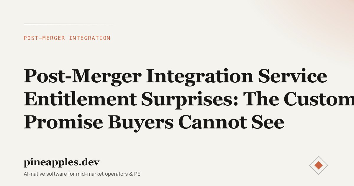 Post-Merger Integration Service Entitlement Surprises: The Customer Promise Buyers Cannot See
