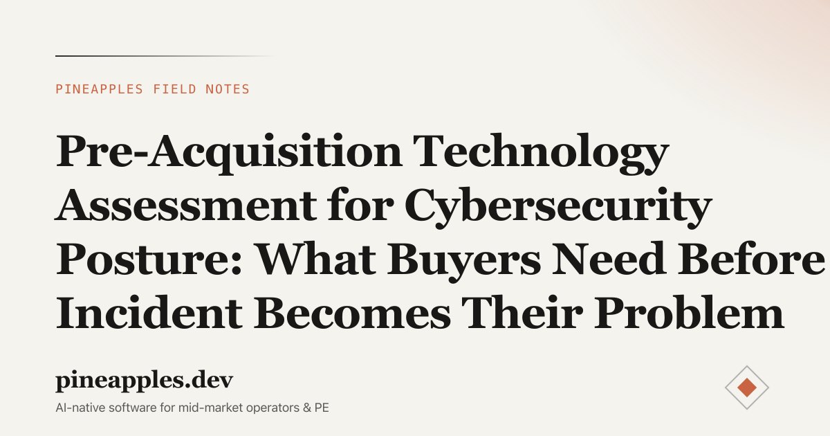 Cybersecurity Due Diligence in M&A: How Buyers Assess Security Posture Before Close